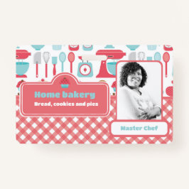 Foto Bäckerei Backutensien Muster Red Gingham Ausweis