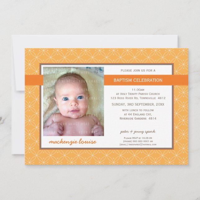 FOTO BAPTISM INVITE :: Glanz 7L Einladung (Vorderseite)