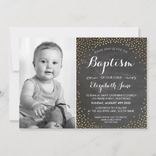 FOTO BAPTISM niedliches Mini-Gold Konfettkarton Einladung