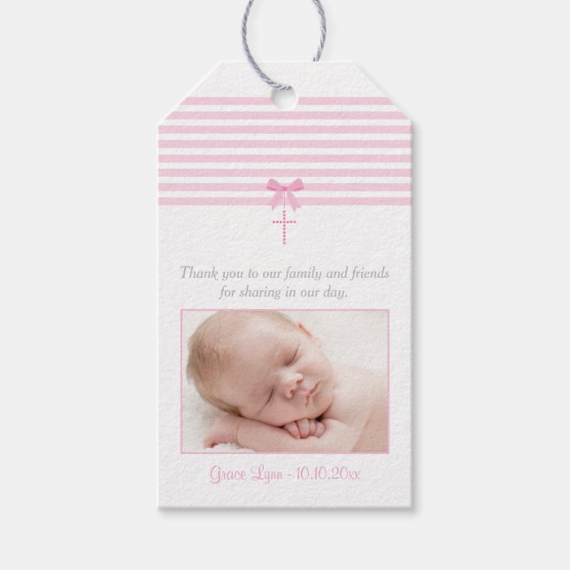 Foto Baptisse Gefälligkeitstablett | Rosa Geschenkanhänger (Vorderseite)