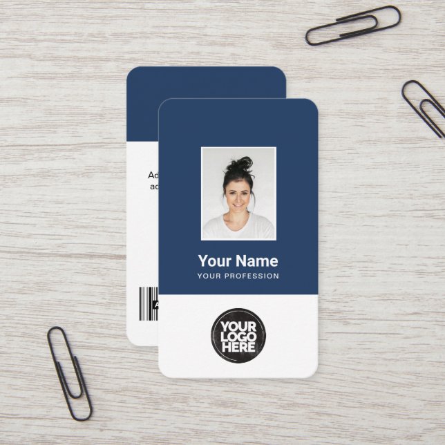 Foto, Bar, Logo, Name Visitenkarte (Vorderseite/Rückseite Beispiel)