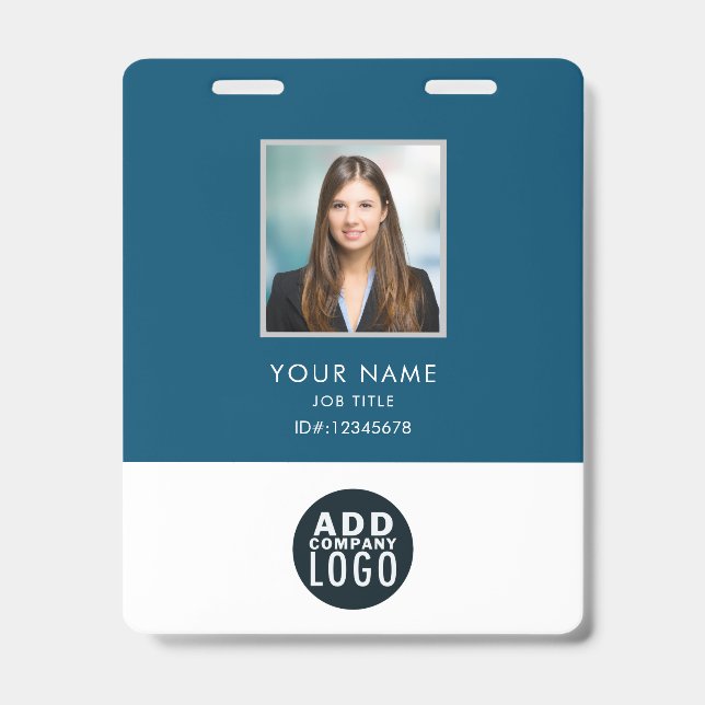 Foto-Barcode-Geschäftslogo für Firmenmitarbeiter Ausweis (Vorderseite)