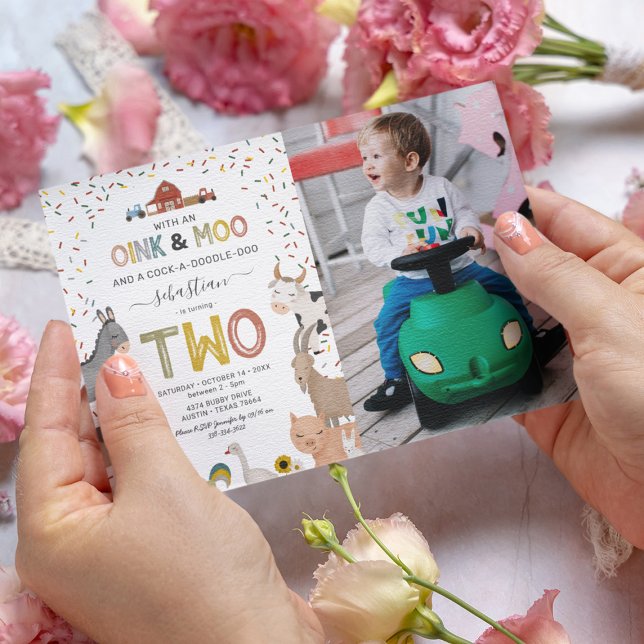 Foto Barnyard Farm 2. Geburtstag Einladung (Von Creator hochgeladen)