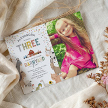 Foto Barnyard Farm 3. Geburtstag Einladung