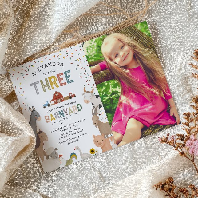 Foto Barnyard Farm 3. Geburtstag Einladung (Von Creator hochgeladen)
