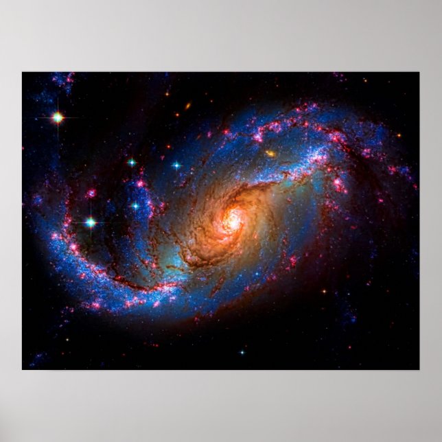 Foto "Barred Spiral Galaxy" Poster (Vorne)