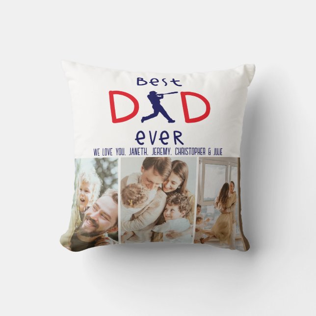 Foto Baseball Sake Wir Liebe Sie Vatertag Kissen (Vorderseite)