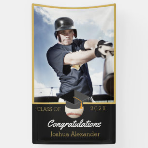Foto Baseball Spieler gratulieren Absolvent Banner