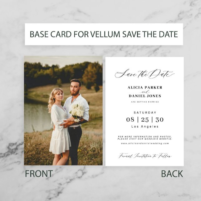 Foto Basiskarte für Vellum Hochzeit speichern Sie  Save The Date (Von Creator hochgeladen)