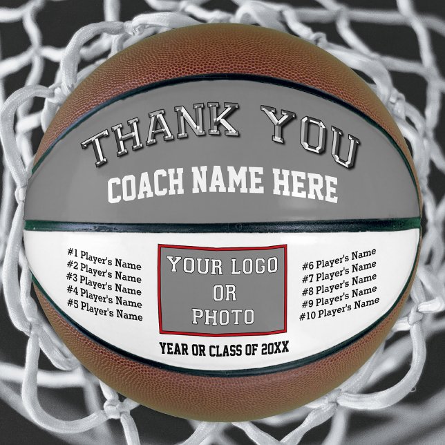 Foto, Basketball-Basketball-Basketballtrainer Gesc Basketball (Basketball Coach Gifts. Photo Basketball with All Players Names and Numbers. Personalized Basketball)