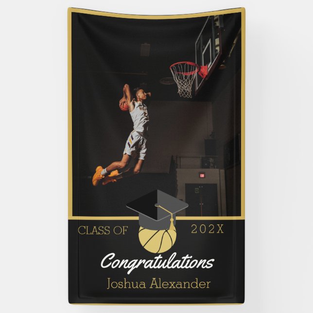 Foto Basketball-Spieler gratulieren Absolvent Banner (Vertikal)