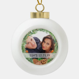 FOTO BAUBLE - Xmas Hochzeit Anniversary Keepake Keramik Kugel-Ornament