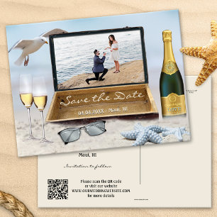 Foto Beach oder Zielort Save the Date Postkarte