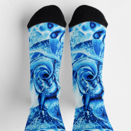 Foto Bearbeiten von Blue Ice Rose Socken