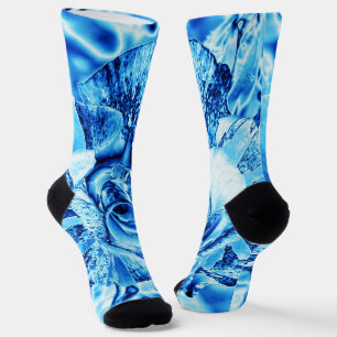 Foto Bearbeiten von Blue Ice Rose Socken