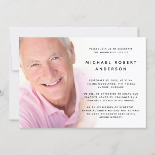 Foto Beerdigung Feier zum Leben Einladung