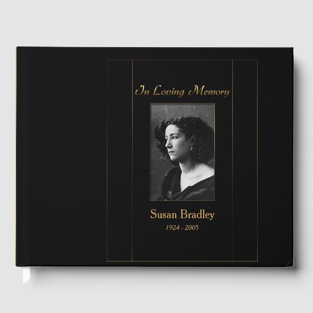 Foto Beerdigung Gästebuch mit Goldrohrleitung 2 (Vorderseite)