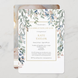 Foto-Beerdigung in Blumenblättern Einladung