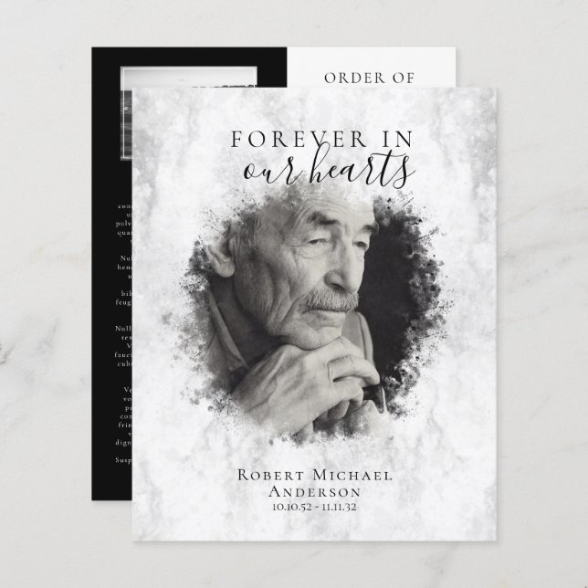 FOTO-Begräbnisprogramm für den Haushalt (Vorne/Hinten)