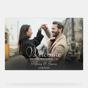 Foto Begrüßungsschwarz mit Akryllischer Schriftzei Acrylschild