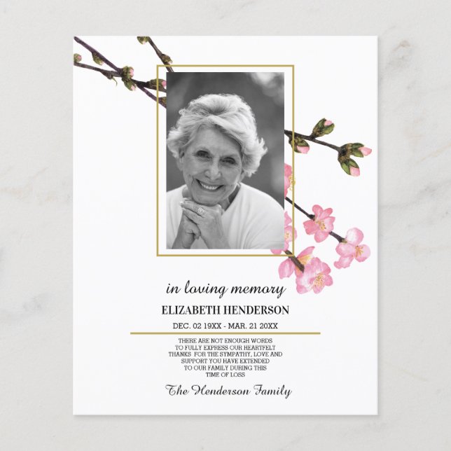 FOTO/Beileid/Danke/In Loving Memory. Flyer (Vorne)