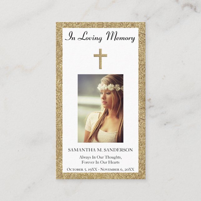 Foto-Beileid-Gedenkkarte Beerdigung Visitenkarte (Vorderseite)