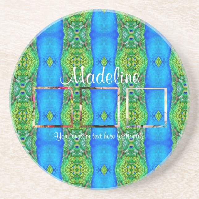 Foto benutzerdefiniertes Textvorlagenpflegelmotiv  Getränkeuntersetzer (Vorne)