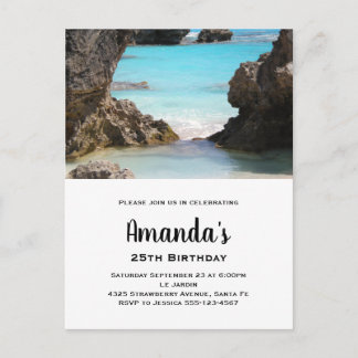 Foto Bermuda Coast & Tropical Sea Geburtstag Einladungspostkarte