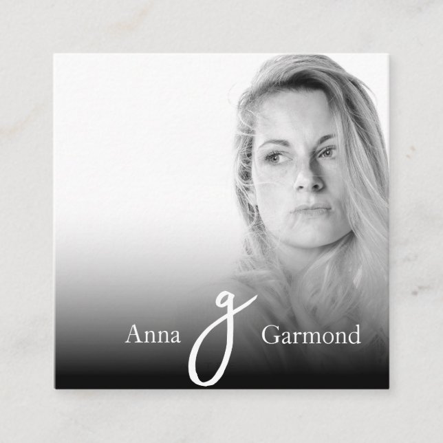 *~* Foto Beruflich AP31 QR Einfache Minimal Quadratische Visitenkarte (Vorderseite)