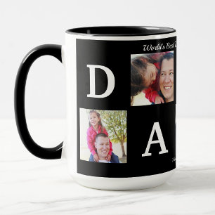 Foto BEST DADDY Collage Kaffee Vatertag Schwarz Tasse