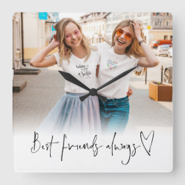 Foto Best Friends immer Skripts hören Quadratische Wanduhr
