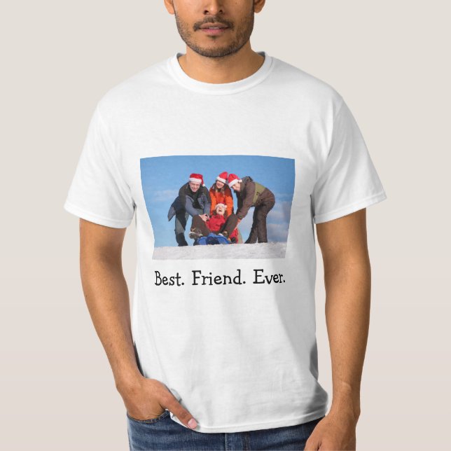 Foto "Beste Freunde je benutzerdefinierten Freund" T-Shirt (Vorderseite)
