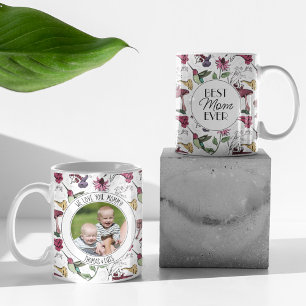 Foto Beste Mama je Hummingbird & Exotische Blume Kaffeetasse