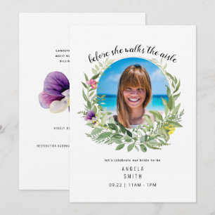 Foto bestechen, bevor sie Brautparty einladen Einladung