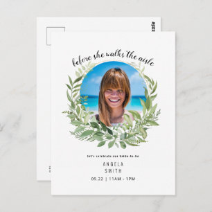 Foto bestechen, bevor sie Brautparty geht Postkarte