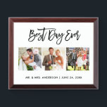Foto-bester Tag des Bürsten-Skript-3 überhaupt Awardplakette<br><div class="desc">Modernes Foto-bester Tag des Bürsten-Skript-3 überhaupt Wedding Plakette</div>