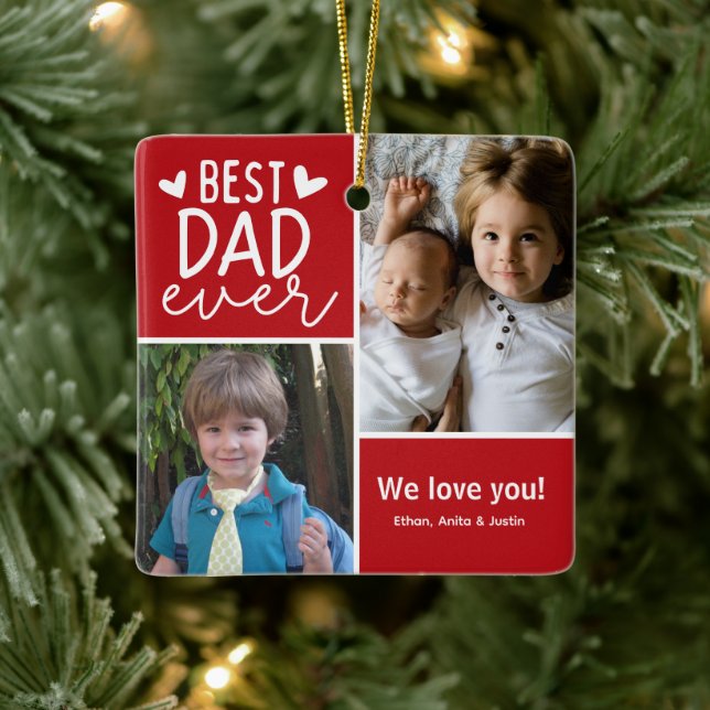 Foto Bester Vater je Keramikornament (Baum)