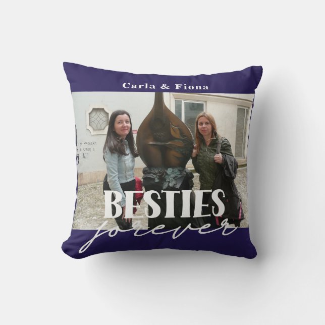 Foto Besties Best Friends Throw Kissen (Vorderseite)