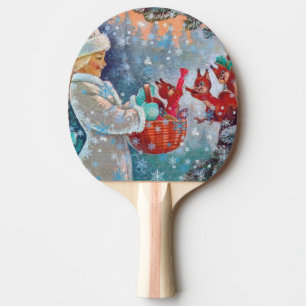 Foto Bild Tamplate Santa Snow Tischtennis Schläger