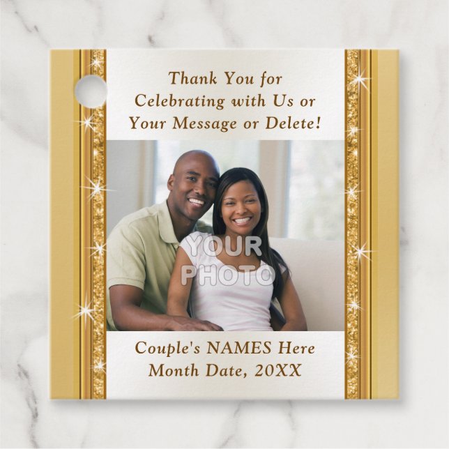 FOTO billige Personalisierte Gastgeschenke Hochzei Geschenkanhänger (Vorderseite)