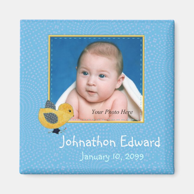 Foto Birth Annoucement Niedlich Baby Chick Magnet (Vorne)