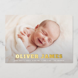Foto Birth Announcement Card mit Folie Folieneinladung