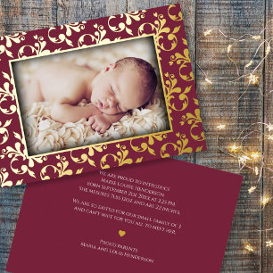 Foto Birth Announcement Foil Card Folien Feiertagskarte