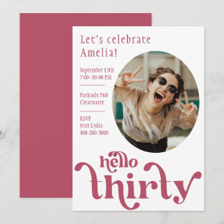 Foto Birthday Einladung für sie | Dreißig