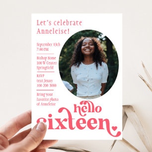 Foto Birthday Einladung für sie   Sechzehn