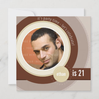 FOTO BIRTHDAY ERSUCHT :: zirkuläre 8Q Einladung