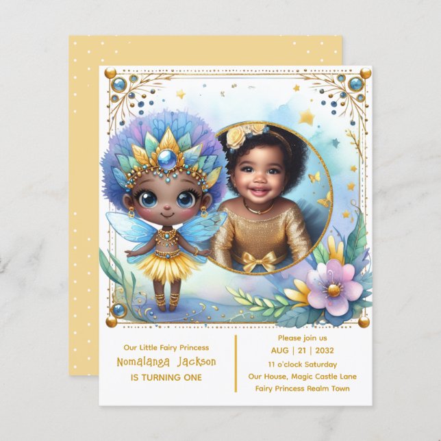 Foto Birthday Little Black Fairy African Princess (Vorne/Hinten)