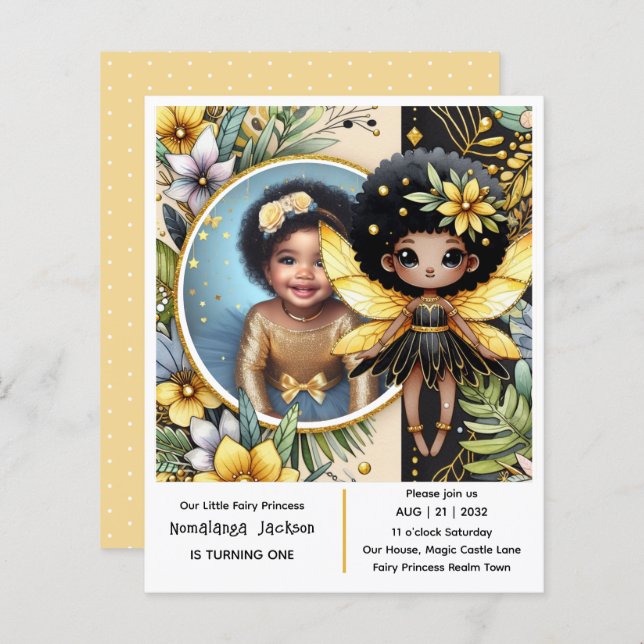 Foto Birthday Little Black Fairy African Princess (Vorne/Hinten)