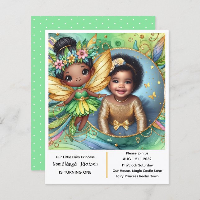 Foto Birthday Little Black Fairy African Tropical (Vorne/Hinten)