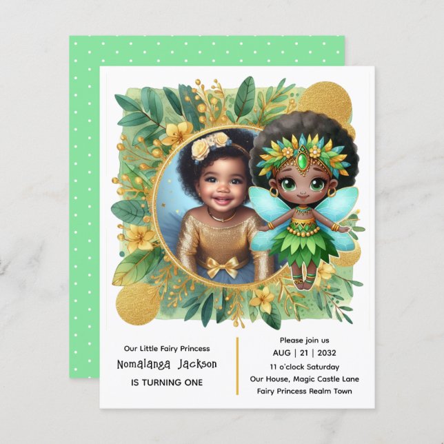 Foto Birthday Little Black Fairy African Tropical (Vorne/Hinten)